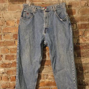 VTG TOMMY HILFIGER CREST BAGGY Y2K HEAVY DENIM JEANS 36x30 TOMMY JEANS